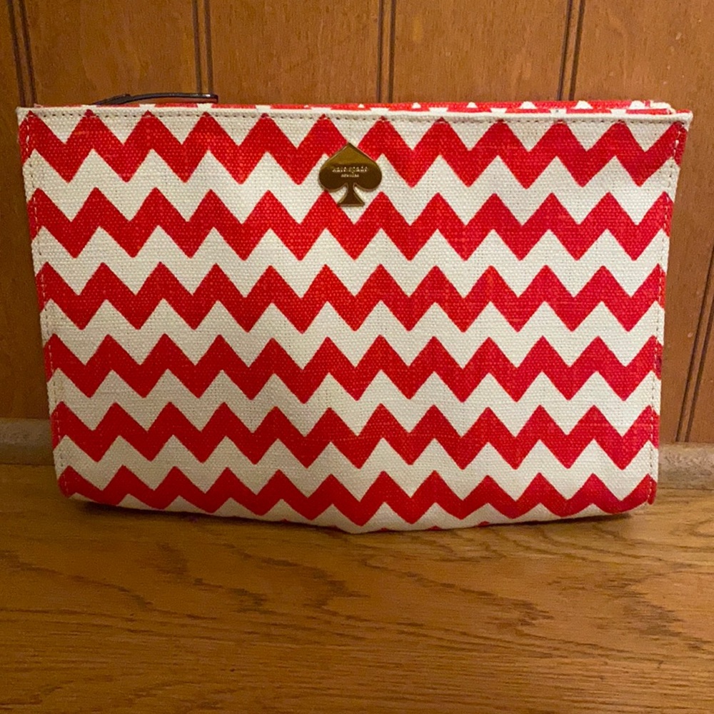 Kate Spade red and white clutch bag